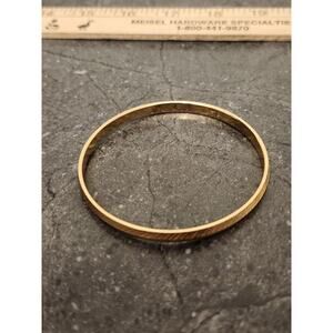 MONET GOLD TONE BANGLE BRACELET Diagonal Stripes SHINY‎ VINTAGE